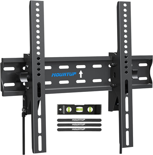 MOUNTUP Tilting TV Wall Mount Bracket for 26-55 Inch Flat Screen TVs/ Curved TVs, Low Profile TV Wall Mount TV Bracket - Easy to Install On 12" or 16" Studs, VESA 400x400mm Weight up to 99 LBS, MU0007